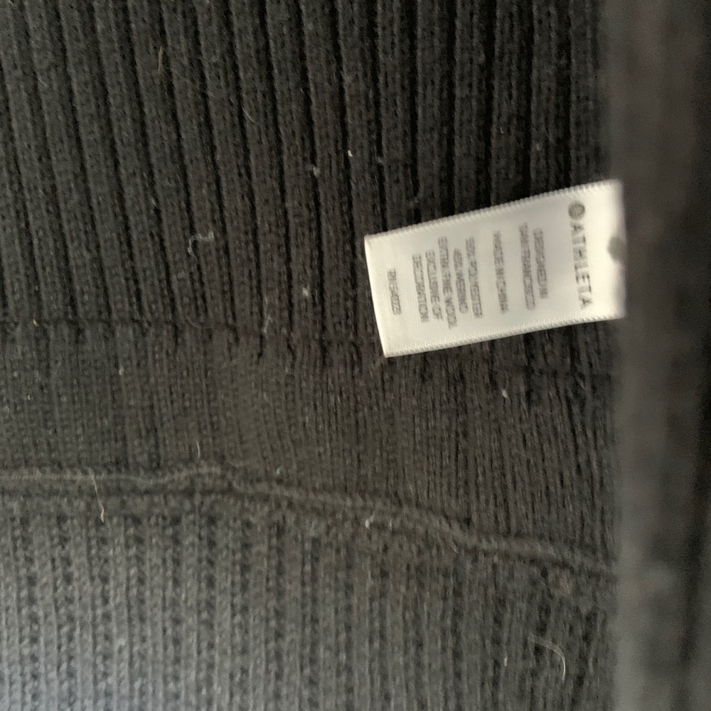 Athleta Thermolite Sentinel black Ribbed Merino Wool Zip-up Cardigan Coat - Picture 5 of 7